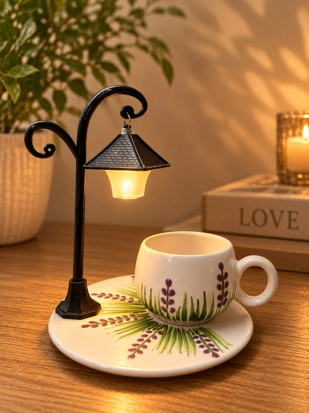 ☕Sokak Lambalı Fincan Lavanta Bahçesi